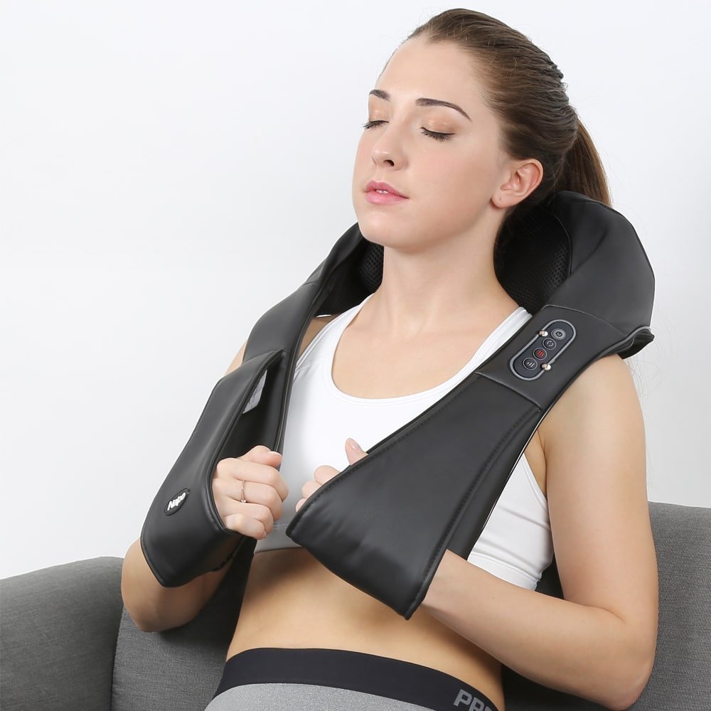 Neck & Shoulder Massager with Wire, Deep Kneading Massage Rollers
