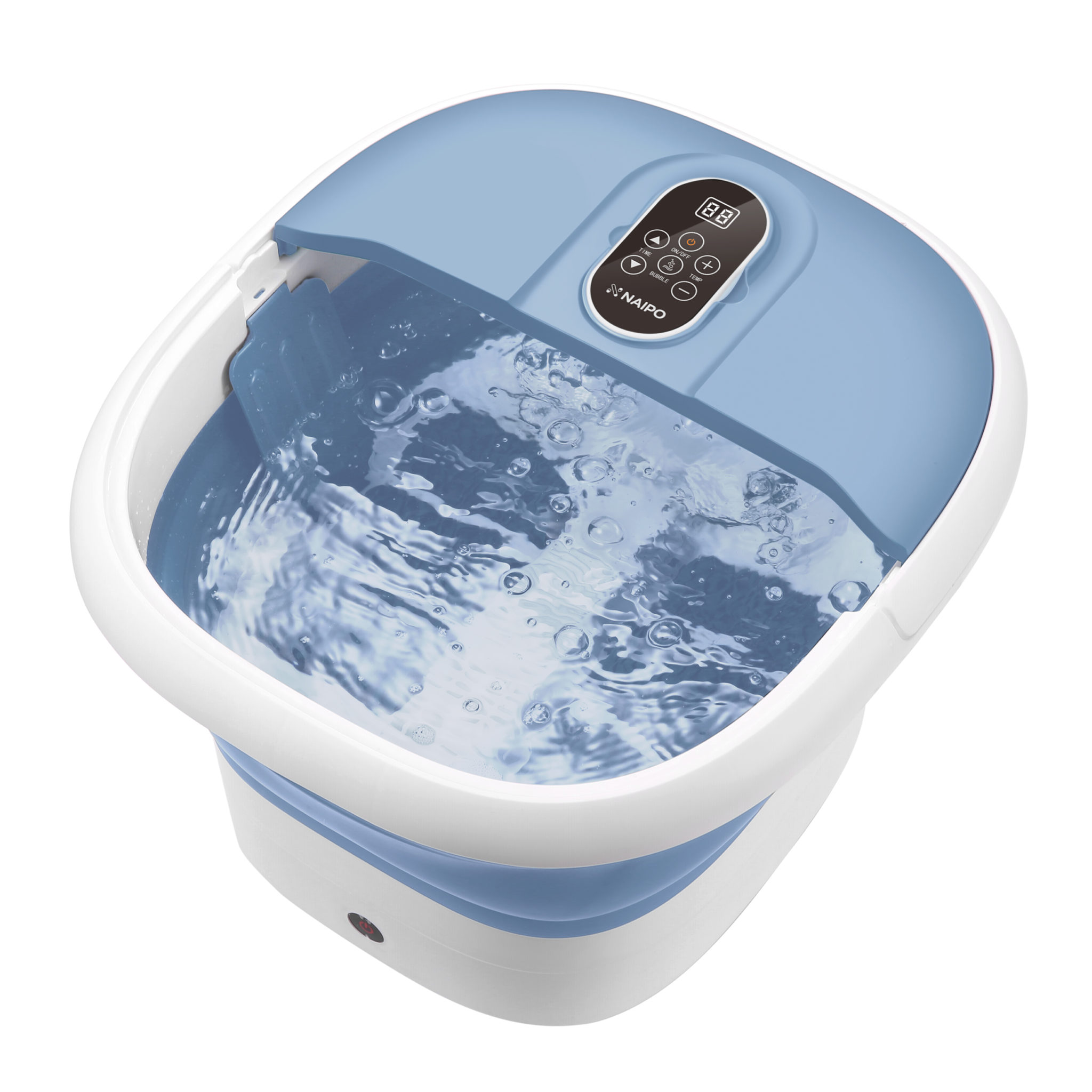 COLLAPSIBLE FOOT SPA WITH MASSAGE ROLLERS, HEAT, AND BUBBLES